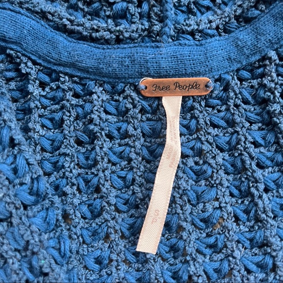 Free People | Asymmetrical Cardigan Sweater | Blue | Small - Picture 4 of 10